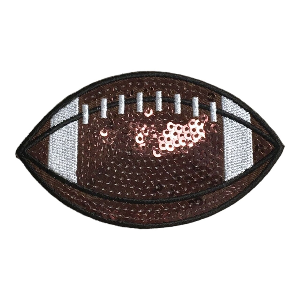 Sequin Football, Sports Ball, Embroidered Iron on Patch